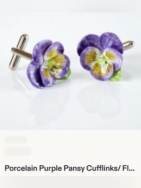 Etsy artisan nadePorcelain cuff links, artisan made with a stone in the middle